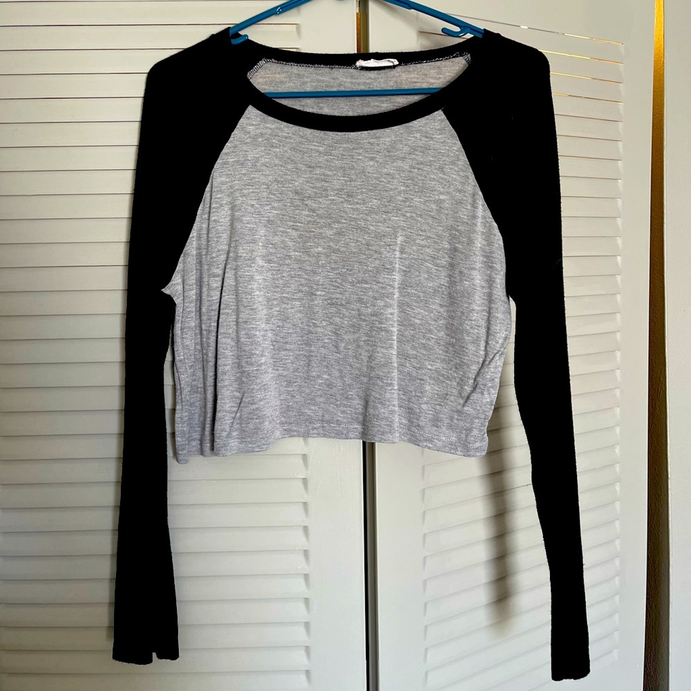Full Tilt brand long sleeved baseball crop top